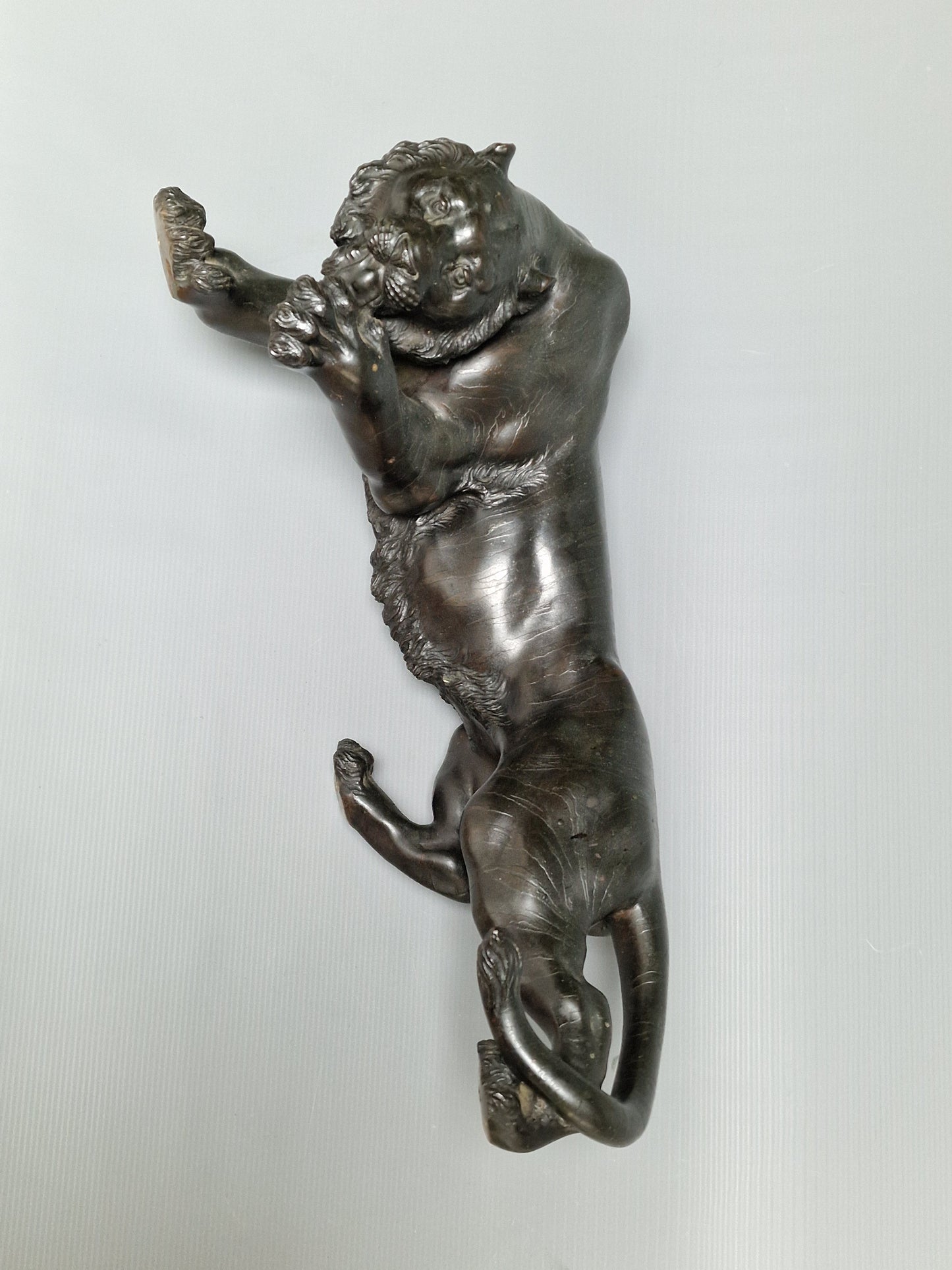 A Japanese Bronze Tiger on a Flowing Water Base, Signed — Meiji Period (1868–1912)