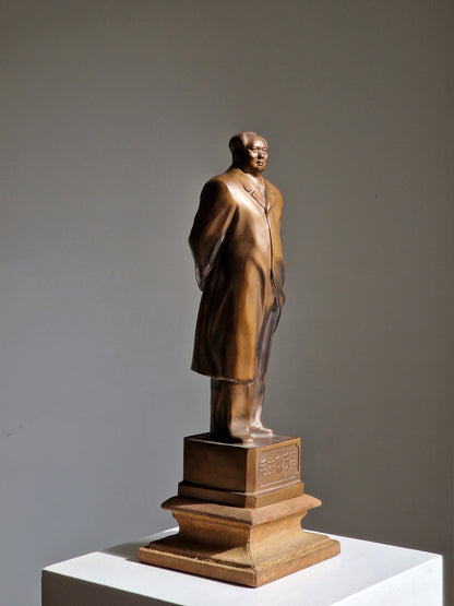 A Bronze figure of Chairman Mao Zedong, dated 1989, with original case by Léon Follet