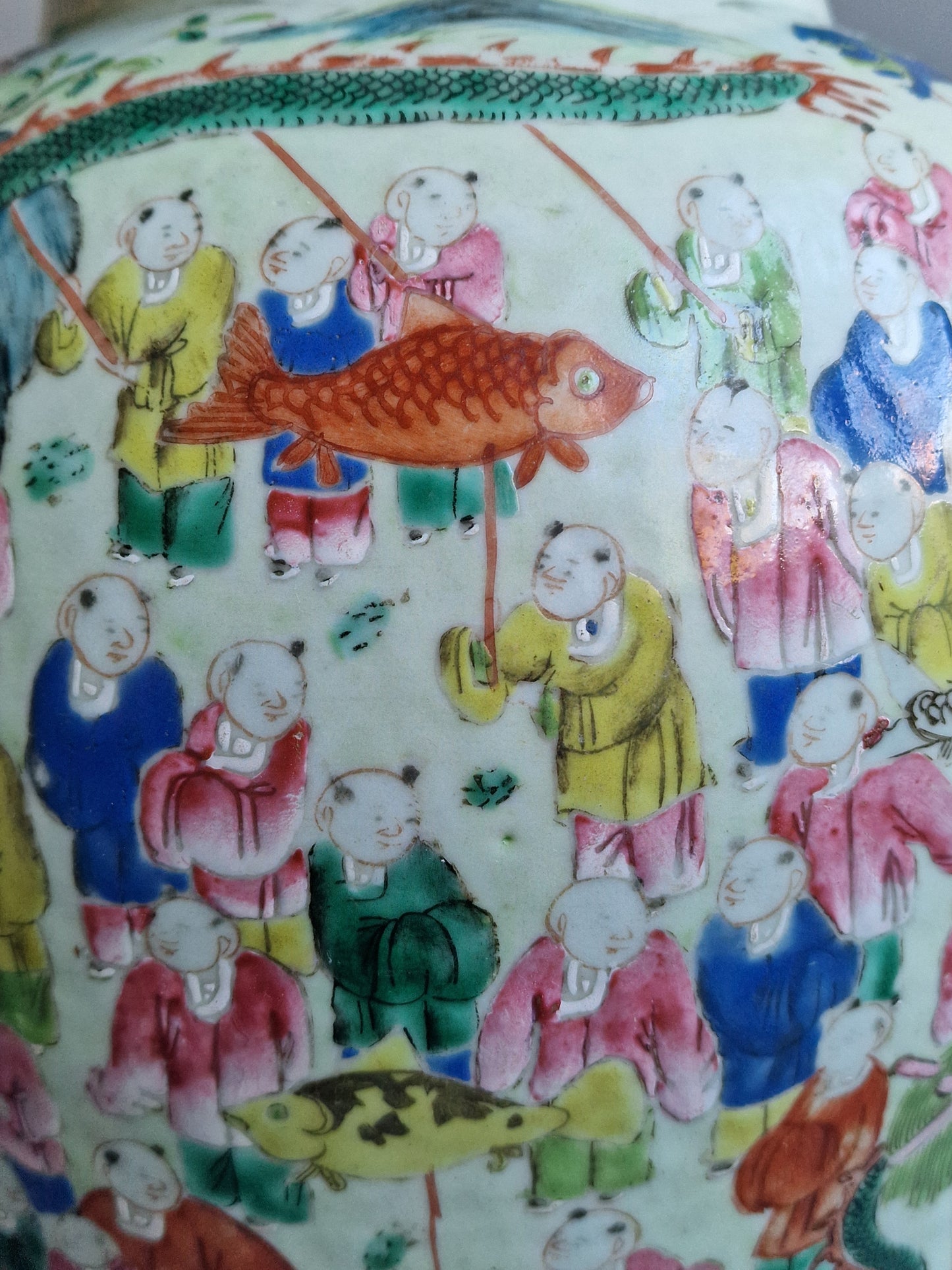 A Chinese porcelain lidded vase depicting the ‘Hundred Boys’ Dragon Festival — Tongzhi period (1862–1874)