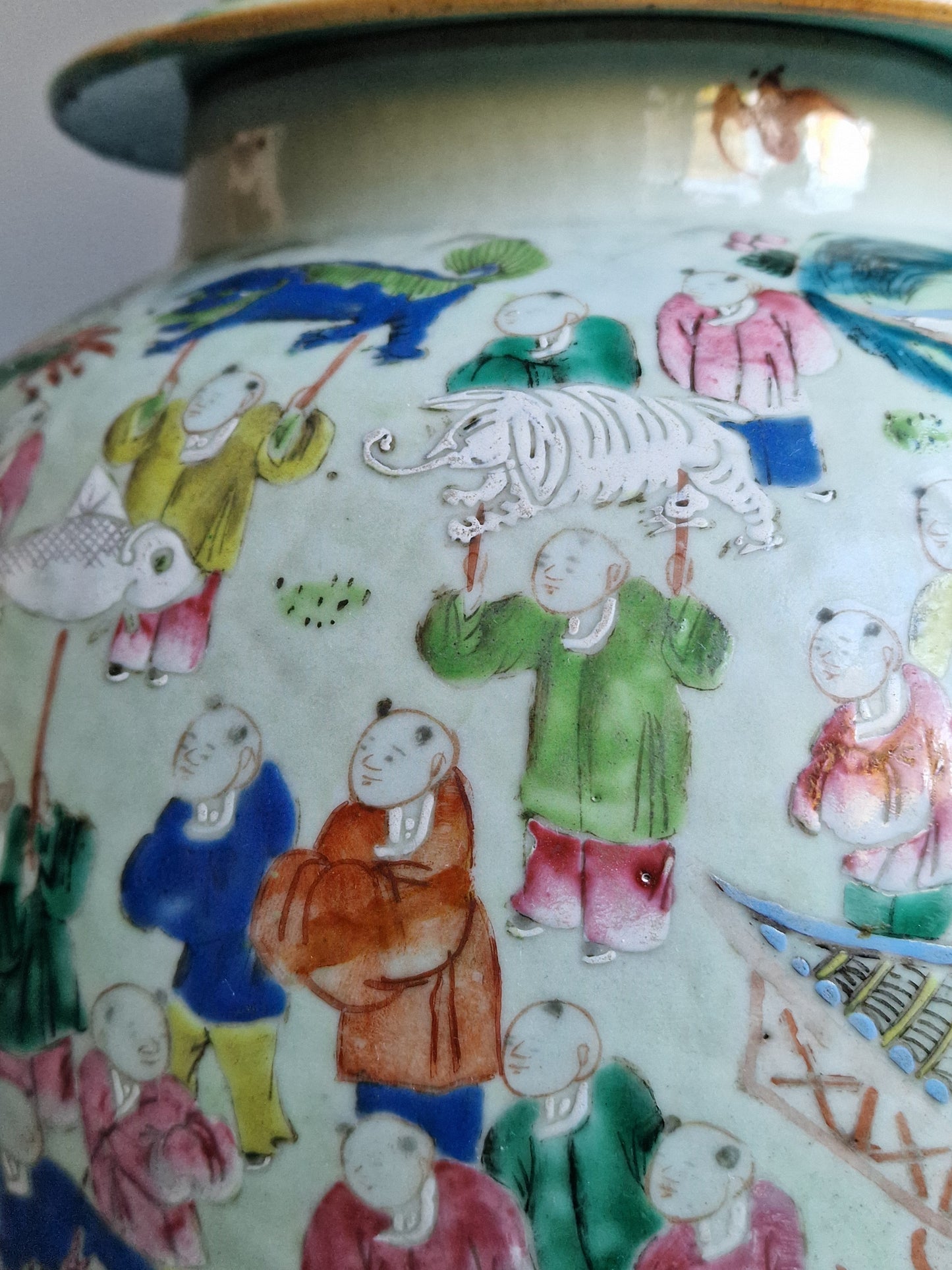 A Chinese porcelain lidded vase depicting the ‘Hundred Boys’ Dragon Festival — Tongzhi period (1862–1874)