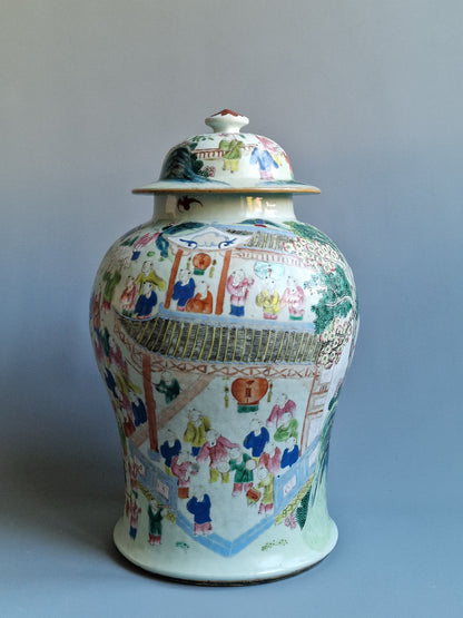 A Chinese porcelain lidded vase depicting the ‘Hundred Boys’ Dragon Festival — Tongzhi period (1862–1874)