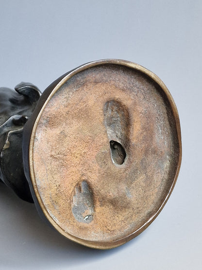 A Japanese Bronze Okimono of a Peasant Girl — Meiji period (1868–1912)