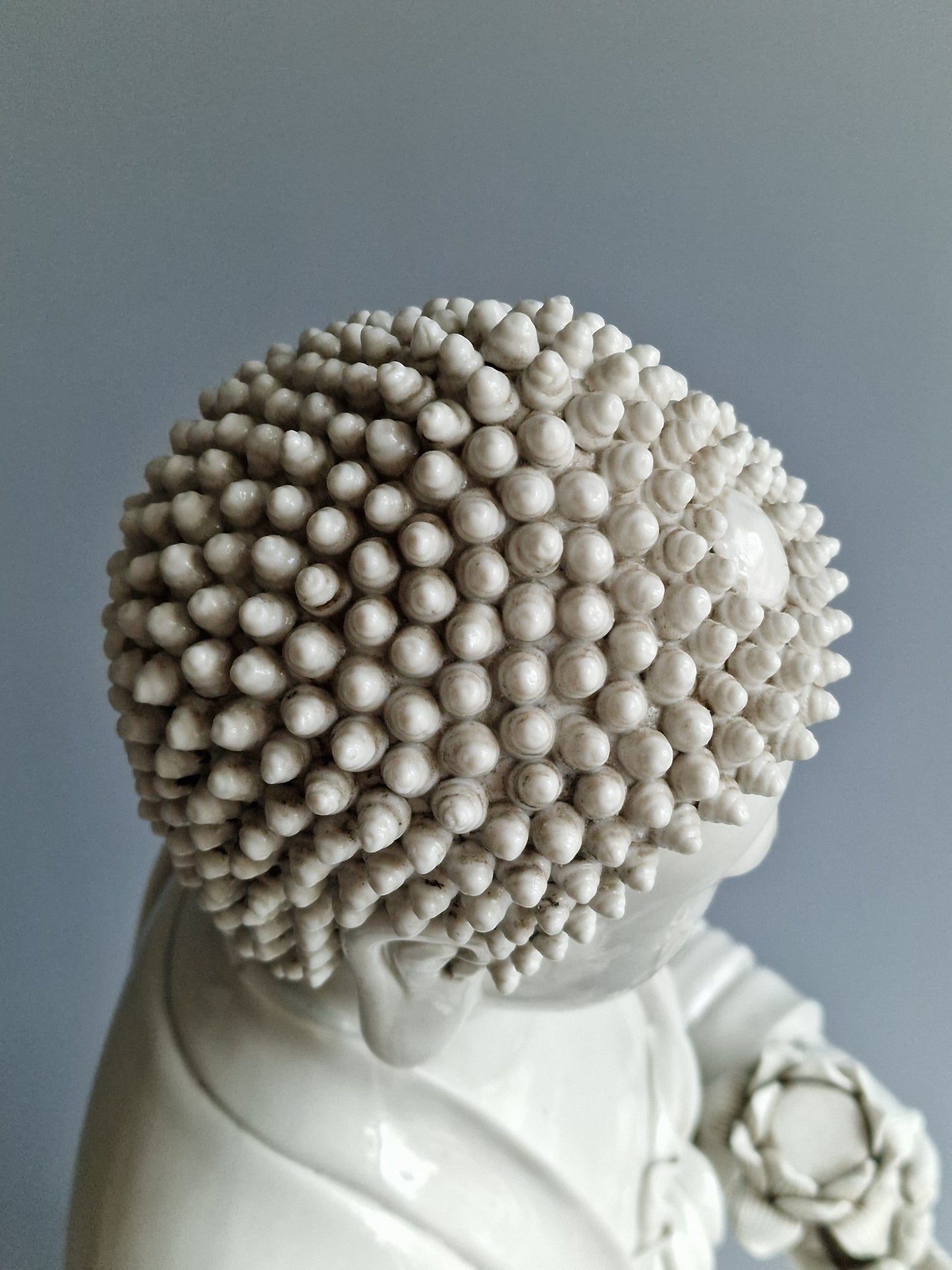 A large Dehua blanc-de-chine figure of Amitabha Buddha with apocryphal He Chaozong and Dehua marks — 19th/20th century