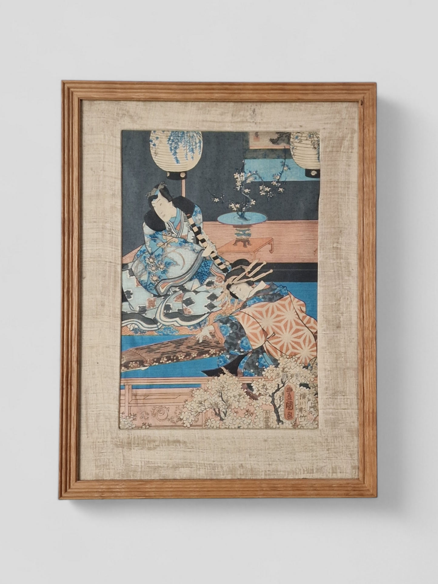 A Japanese woodblock print of an oiran in an interior — Utagawa Kunisada (Toyokuni III, 1786–1864), Edo period