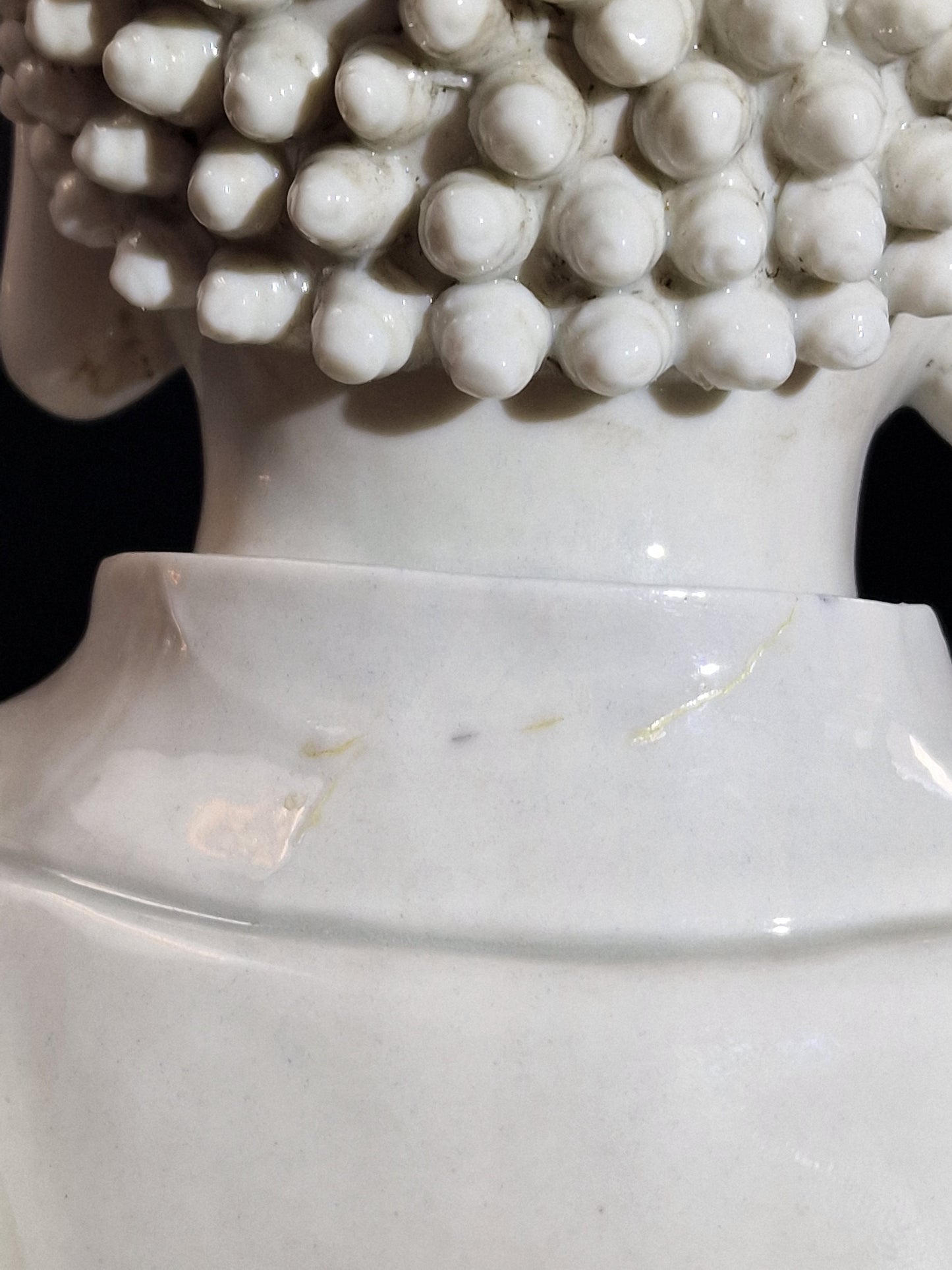 A large Dehua blanc-de-chine figure of Amitabha Buddha with apocryphal He Chaozong and Dehua marks — 19th/20th century