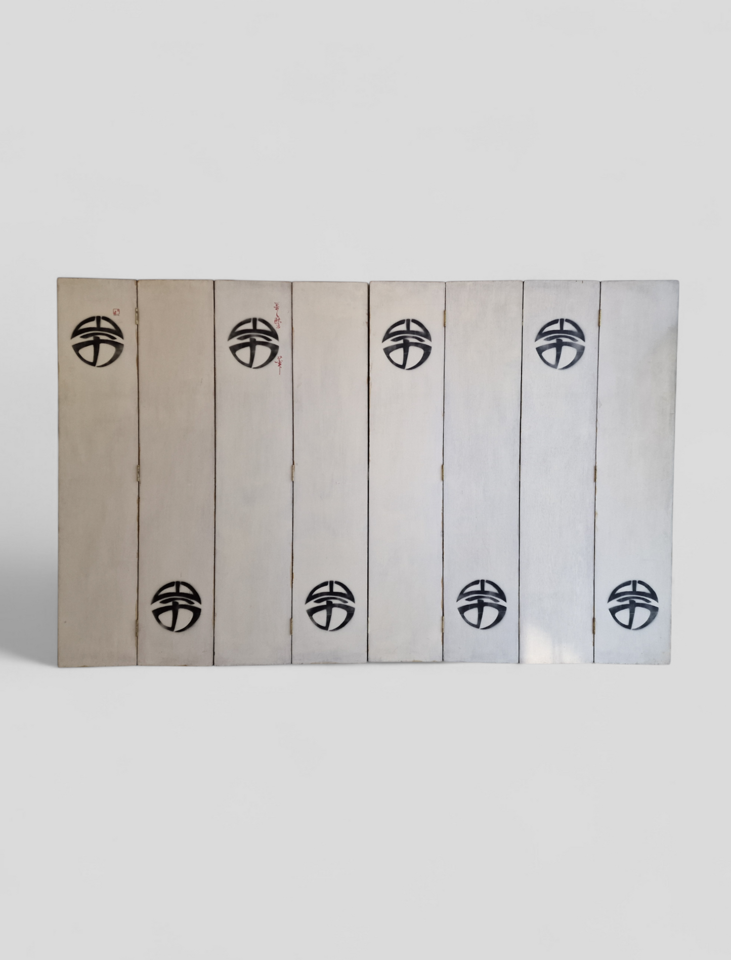 A Large Japanese-Style Painted Wood Folding Screen — Holland, 1988