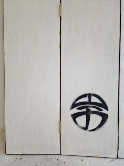 A Large Japanese-Style Painted Wood Folding Screen — Holland, 1988