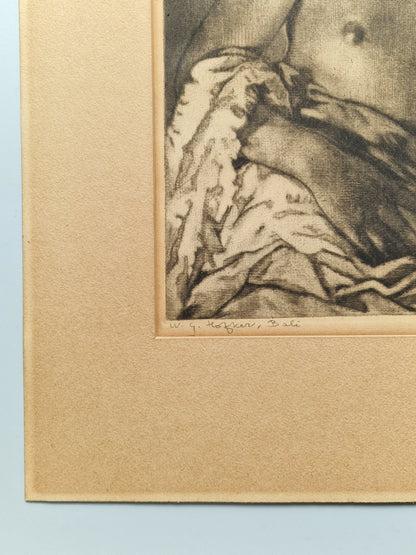 A framed Portrait of a Balinese Woman by W. G. Hofker, signed and numbered No. 65 — mid-20th century