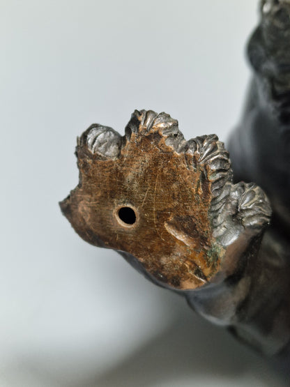 A Japanese Bronze Tiger on a Flowing Water Base, Signed — Meiji Period (1868–1912)