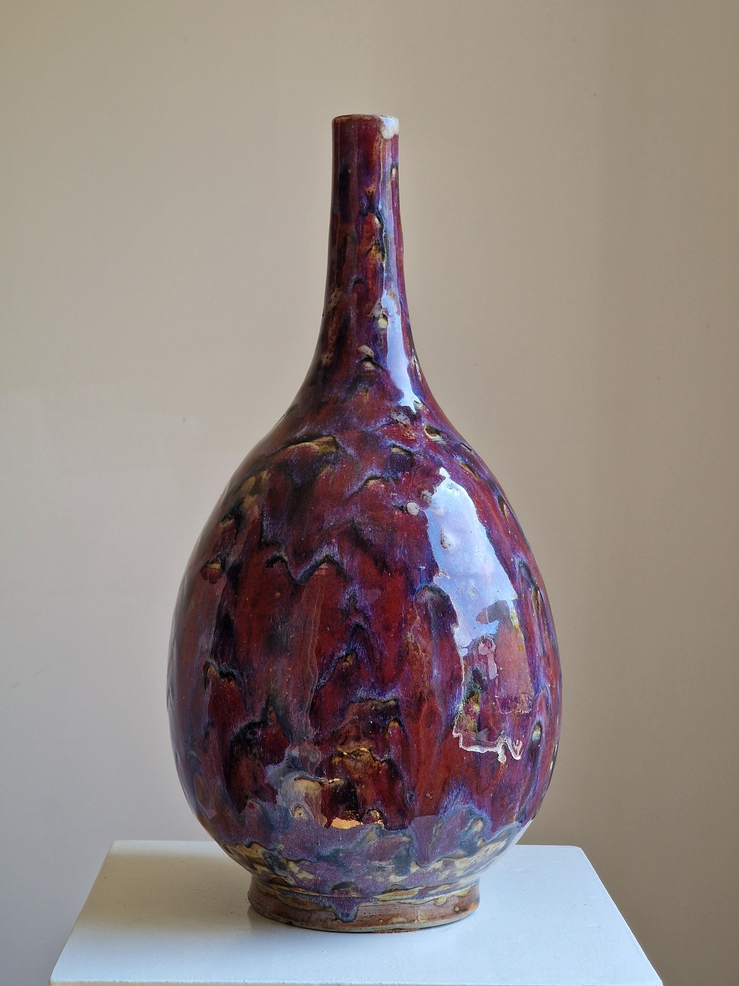 A Chinese flambé-glazed bottle vase — 19th century