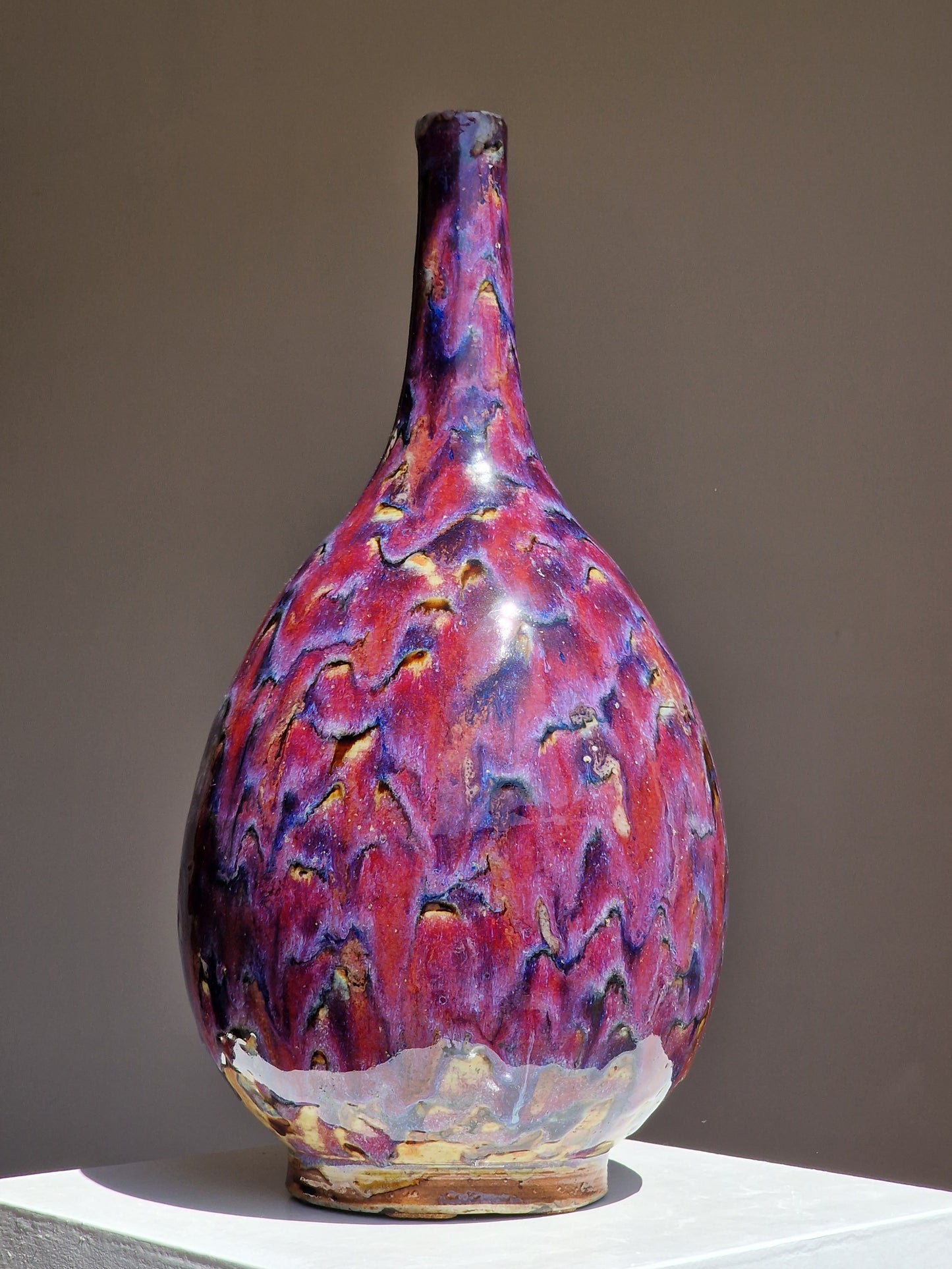 A Chinese flambé-glazed bottle vase — 19th century