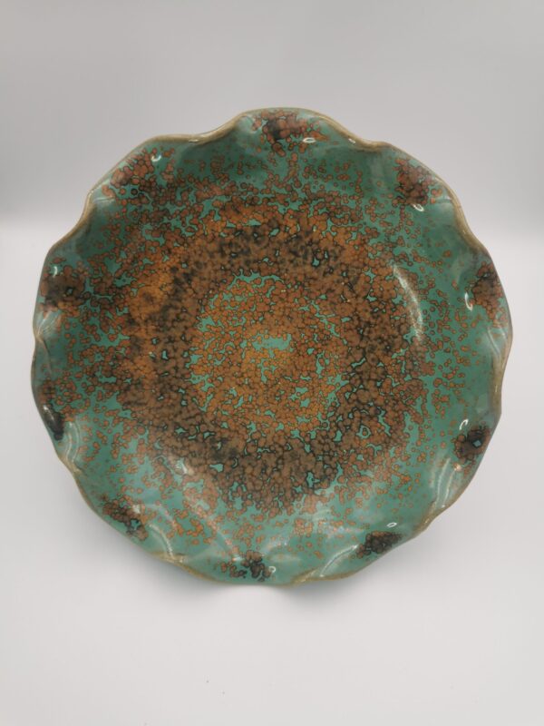 A Chinese brush washer, oil-spotted celadon pottery, 19th century