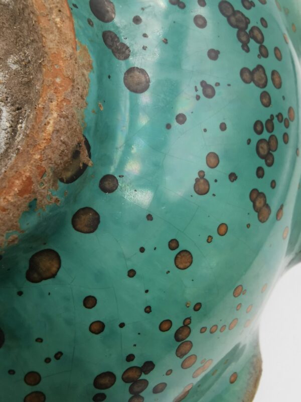 A Chinese brush washer, oil-spotted celadon pottery, 19th century - Afbeelding 3
