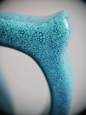 A Chinese Yixing clay teapot with a ‘Robin’s egg glaze’ and a seal mark of Dan Ran Zhai