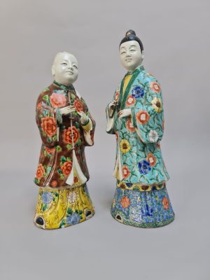 A rare Chinese porcelain set of figures, Republic period (1912-1949)