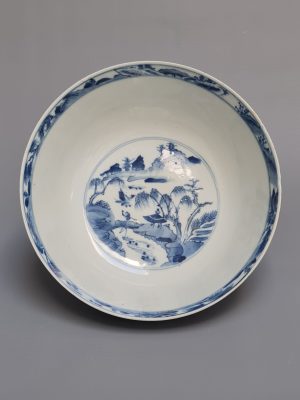 A Chinese porcelain bowl depicting scenes of Jiangxi Province, dating from the 19th century