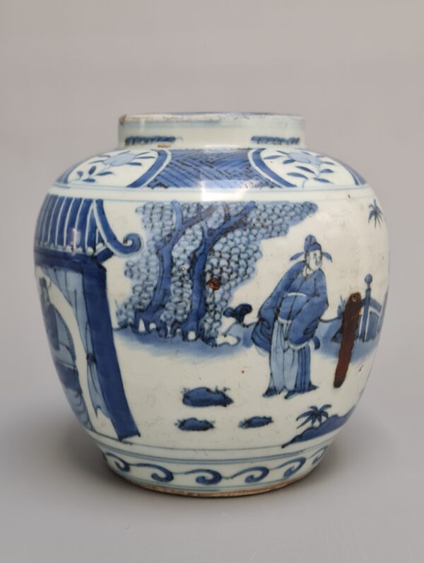 A Chinese  blue and white porcelain pot, Ming Dynasty, Wanli Period (1573-1619) - Afbeelding 4